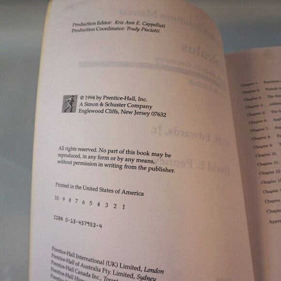 Calculus And Analytic Geometry Student Solution Manual 4th Ed 1994 PB - Picture 6 of 10